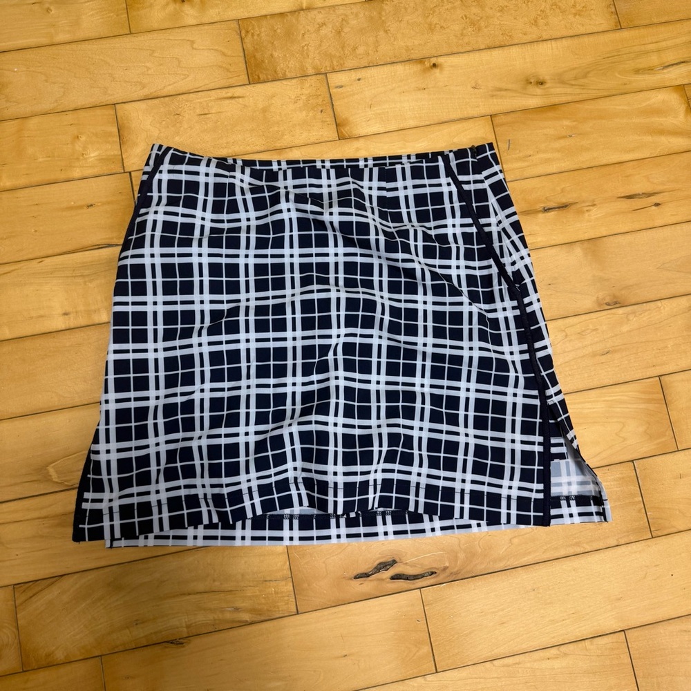 Golftini Checkered  Skirt - Navy and White